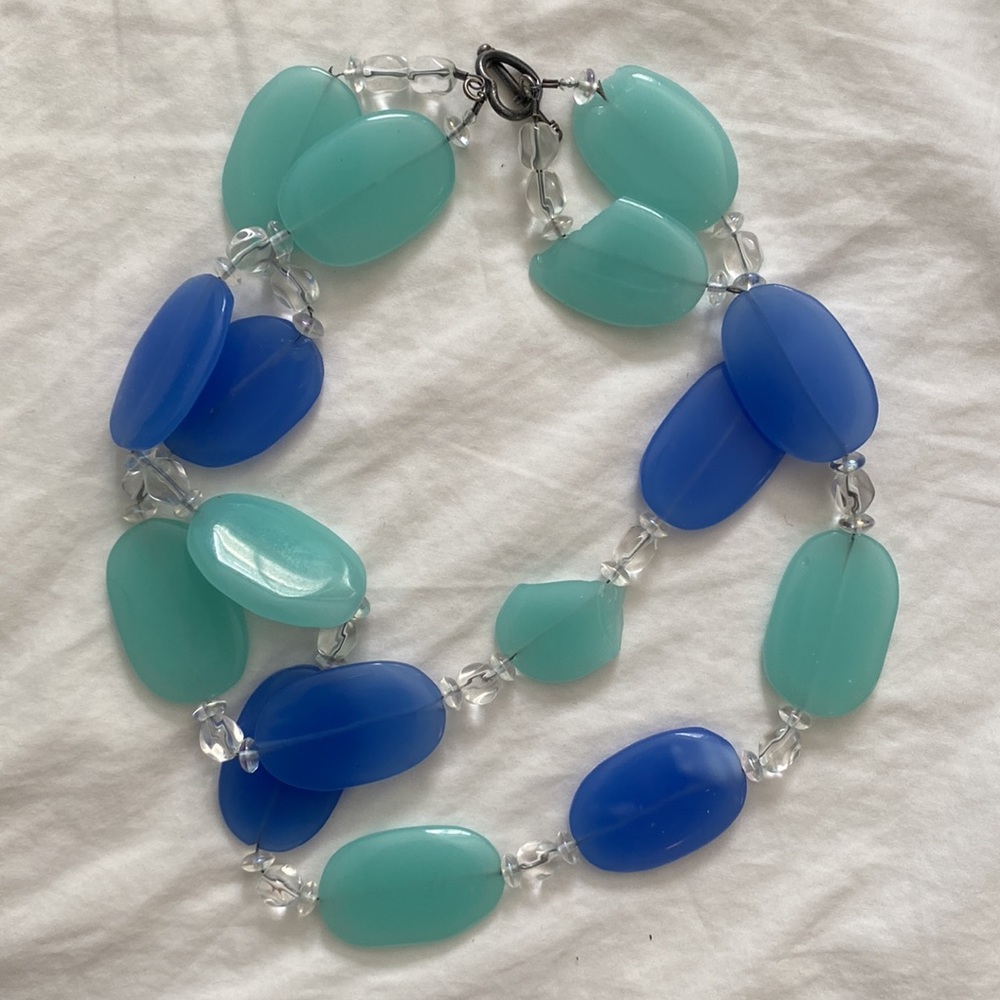 Blue and green gem necklace